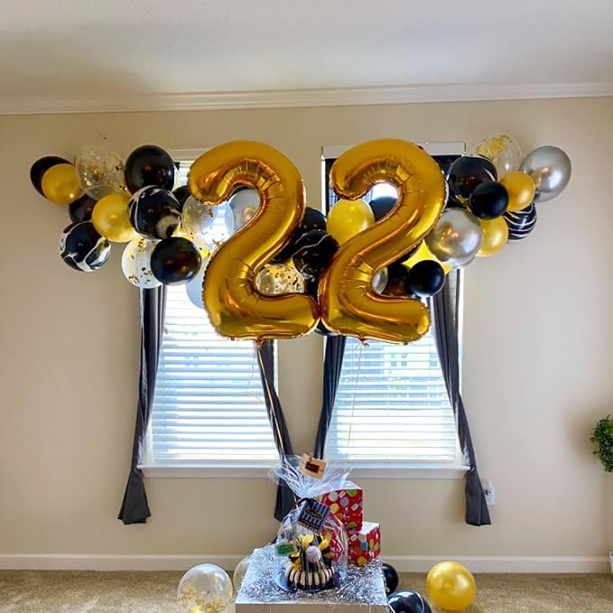 Number Balloon Gold Number 2 for 2nd 22 Birthday Party Decorations, 40 Inch | - Image 3