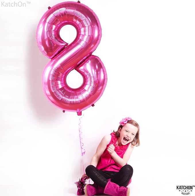 KatchOn Foil Hot Pink 8 Balloon Number - Image 6