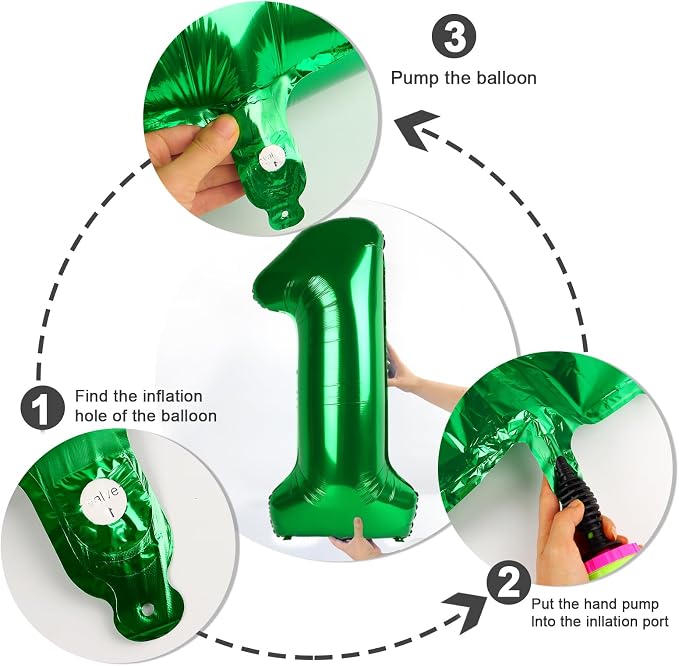 9 Balloon Numbers Party Decorations, 40In Dark Green Balloons - Image 7