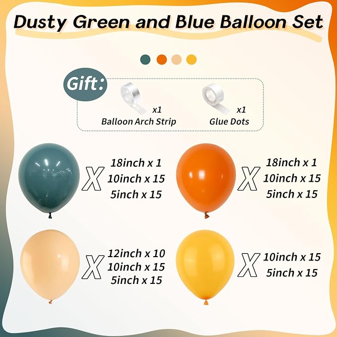 Here Comes the Son Balloon Arch Garland Kit, Slate Blue and Beige Balloon - Image 2