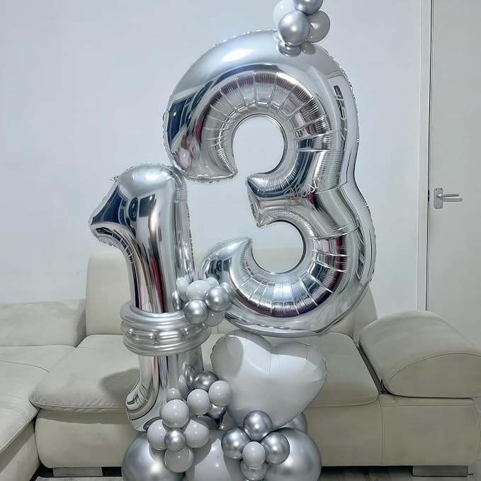 40 Inch 25th Birthday Balloons for Men, Mylar Self Inflating Silver 25 Balloon - Image 8
