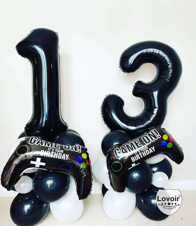 Black 19 Number Balloons, 40 Inch Giant Number 19 Balloons Foil Mylar Helium - Image 7
