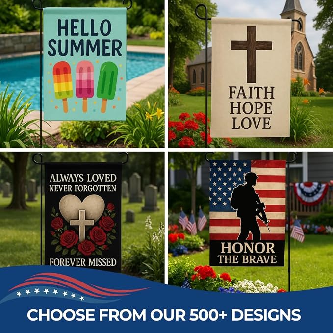 DC Custom Garden Flag with Stand, Double Sided custom yard flag Made in USA | - Image 6