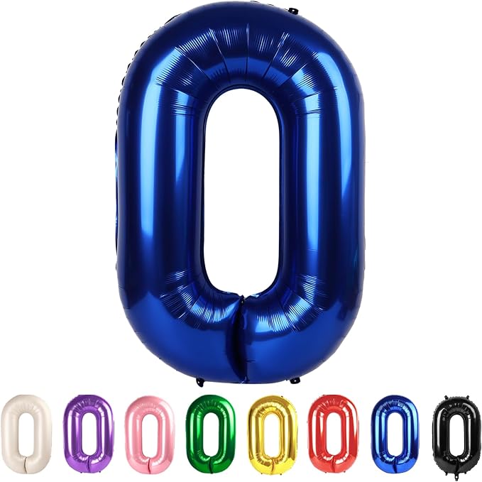 40 Inch Number 0 Balloon, Inflation Straw & Self-Sealing, Leak-Proof Aluminum by Mluchee