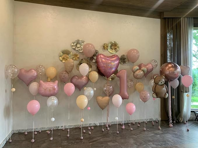 8 Balloon - Pastel Pink Birthday Number Balloons, 40 Inch Decorations | Pastel - Image 4