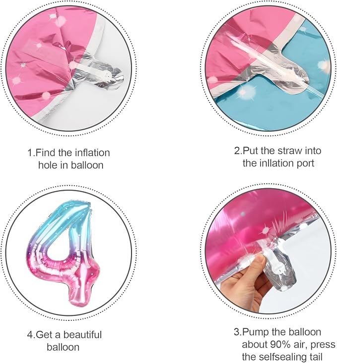 Number Balloons 40 Inch Pink Blue Purple 8 Balloon - Image 6