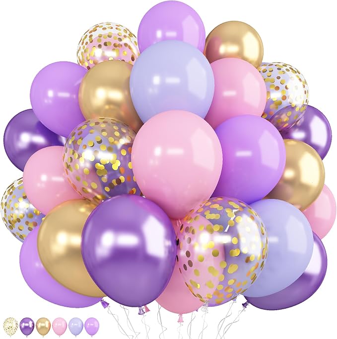 Pink and Purple Balloons by Froova