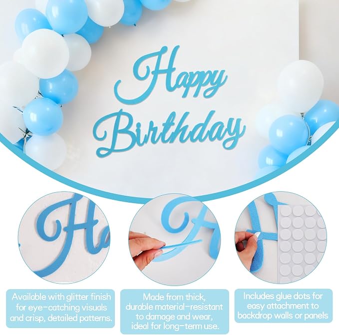 TONIFUL Happy Birthday Sign for Backdrop - Image 3