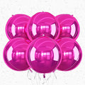 6Pcs Hot Pink Round Foil Balloons, Giant 4D Round Ball Balloon, 22 Inch by Adorely