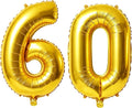 40 Inch Number 60 Balloons for 60th Birthday Party Decorations, 0-100 Gold by FOBELEC