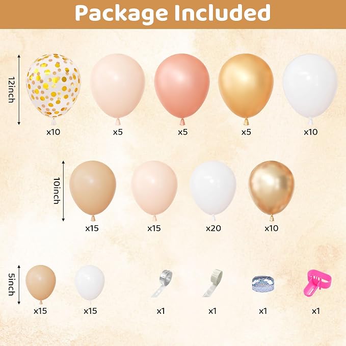 Ouddy Party Blush Balloons Arch Garland Kit 18 12 10 5 Inch | Different Sizes - Image 2