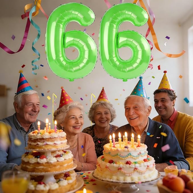 40 Inch Number 66 Balloons for 66th Birthday Party Decorations, 0-100 Fruit - Image 2