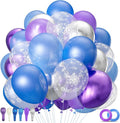 68Pcs Purple and Blue Party Balloons Kit 12 Inch Pearl Light Blue Metallic by KUULBELAballoons