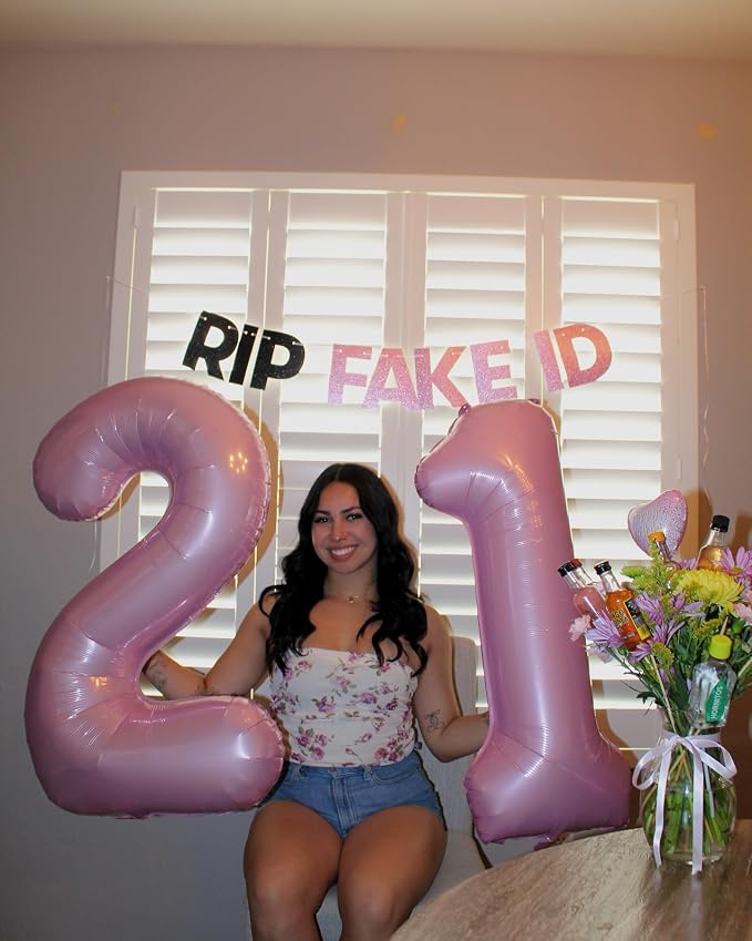 27 Balloon - Pastel Pink Birthday Number Balloons, 40 Inch Decorations | Pastel - Image 8