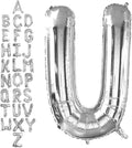 40 Inch Silver Letter U Balloons, DIY Phrase Foil Alphabet Letter U Balloons by LHOAVWE