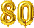 40 Inch Number 80 Balloons for 80th Birthday Party Decorations, 0-100 Gold by FOBELEC