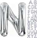 40 Inch Silver Letter Balloon, Large Foil Alphabet Balloons Birthday by Aeniaza
