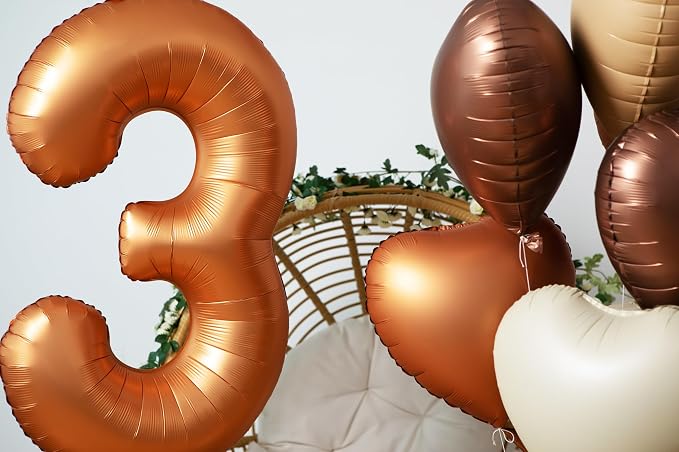 40 inch Orange Number 3 Balloon 3rd Birthday Party Decorations | Giant Foil - Image 5