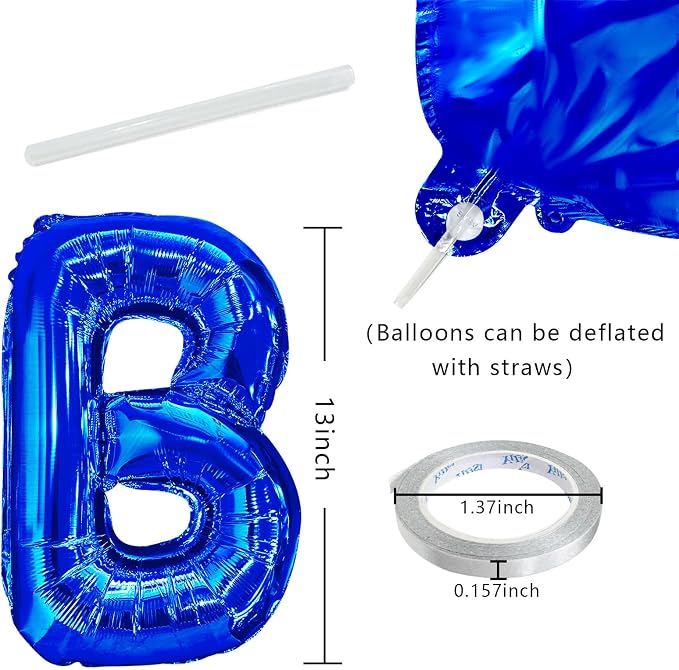 Dark Blue Happy Birthday Balloon Banner Set -16 Inch Foil Letters Balloons - Image 2