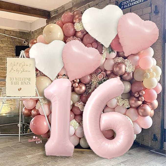 Pink 25 Balloon Number Pastel Pink 25th Birthday Party Decorations - Image 6