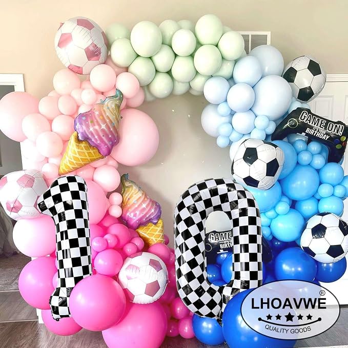 LHOAVWE Number 19 Checkered Balloons 40 Inch Giant Race Car Checkered 19 Number - Image 3