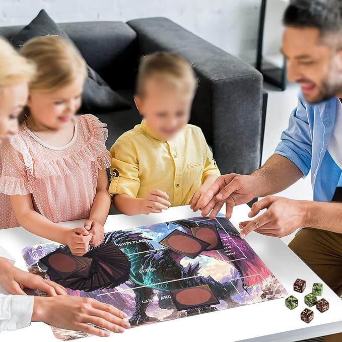 for TCG Playmat with Zones, Non-Slip Rubber Bottom Trading Card Game Mat with - Image 6