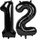 Black Number 12 Balloon 40 Inch, 12th Birthday Party Decorations Men Women | by IWERP