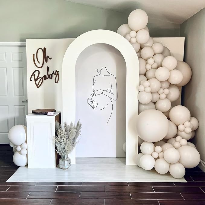 Jobkoo White Sand Balloons, 12 Inch 30 Pcs Beige Balloon Boho White Latex Cream - Image 4
