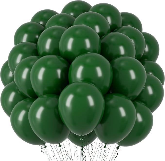 Voircoloria 66pcs Dark Green Latex Party Balloons, 12inch | by Voircoloria