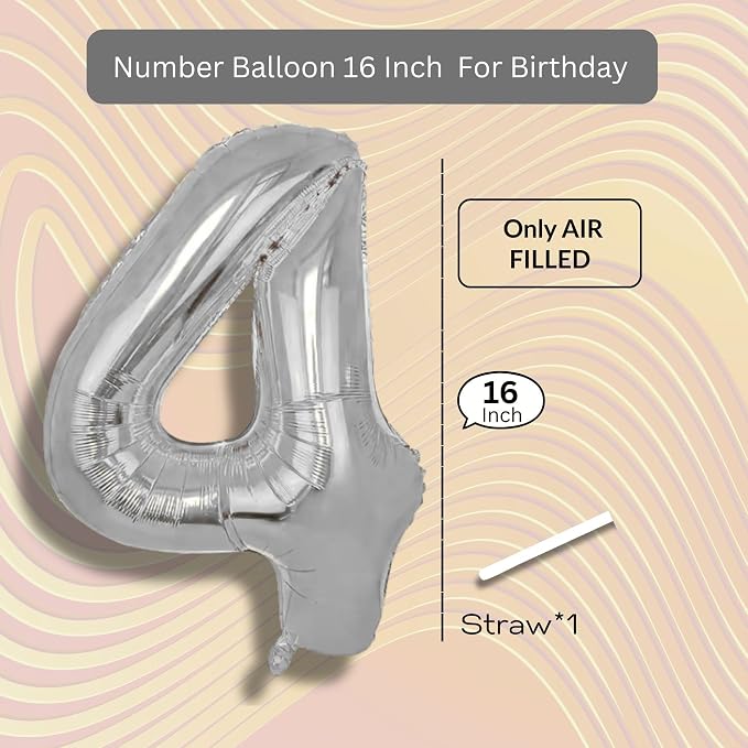 Gold Number Balloon 4 Mylar Foil Balloons 16 inch - Image 8