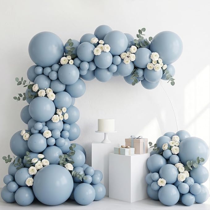 96Pcs 5/10/12/18 Inch Dusty Blue Latex Balloon Garland Arch Kit | Slate Blue - Image 6