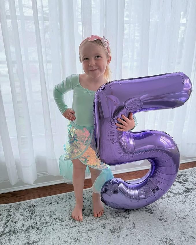 10 Balloon - Purple Birthday Number Balloons, 40 Inch Decorations Men Women | - Image 8