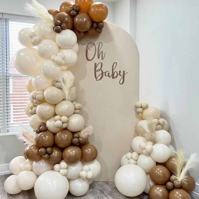 Awenztech 122pcs Brown Latex Balloons in 18 12 10 5 inches | Baby Shower - Image 6
