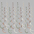 36 Pcs Jungle Hanging Swirl Decorations Sage Green Brown Beige Felt Swirl by pinkblume