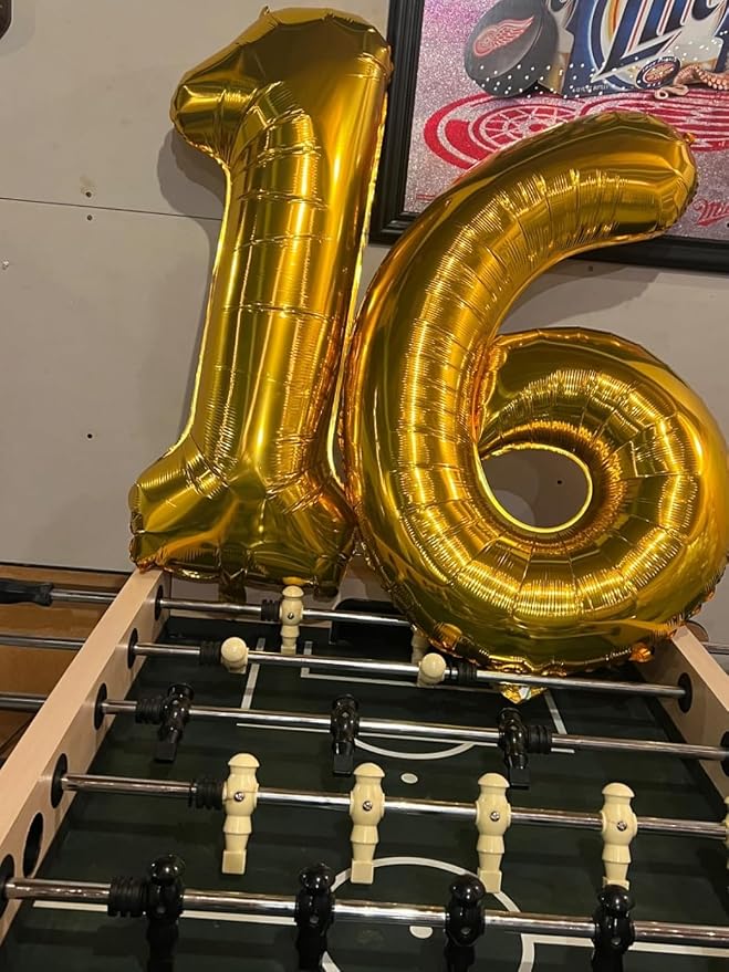 Number Balloons 16 Balloon 40 inch Gold - Image 4