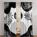 Boho Mid Century Black and White Living Room Curtains, 84 Inch Modern Arch Sun by GOLDLAWN