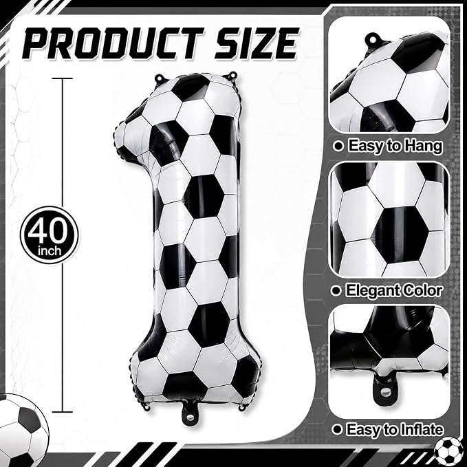 Soccer 13 Balloon Number, 40 Inch Soccer Number 13 Foil Balloon - Image 2