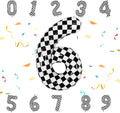 40 Inch Checkered Number Balloon by Unknown