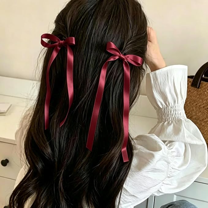 NEBURORA 50 Pcs Dark Red Bows for Cake Decoration Party Ribbon Bowknots | - Image 4