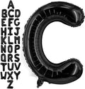 40 Inch Black Letter C Balloons, DIY Phrase Foil Alphabet Letter C Balloons DIY by LHOAVWE