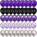 Purple and Black Balloons, 60 Packs 12 Inch Dark Purple Light Purple Black by Togvu