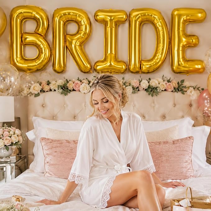 40 inch BRIDE Balloons Bachelorette, Giant Wedding Foil Balloon Letter Banner - Image 4
