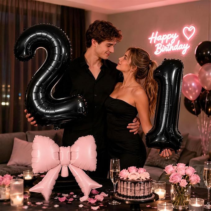 40 Inch Black Number 2 Balloon - Image 5