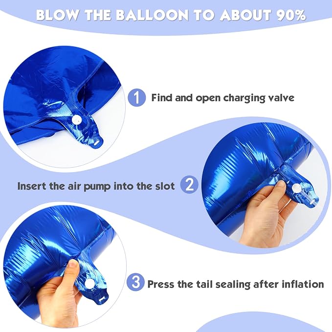 40 Inch Navy Blue Number 6 Balloon, 6th Blue Birthday Party Decorations | 40 - Image 6