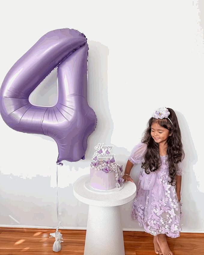 8 Balloon - Lilac Birthday Number Balloons, 40 Inch Decorations Men Women | - Image 8