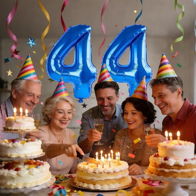 40 Inch Number 44 Balloons for 44th Birthday Party Decorations, 0-100 Dark Blue - Image 2