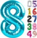 Light Blue Number 8 Balloon 40 Inch, 8th Birthday Decorations Men Women | Foil by IWERP