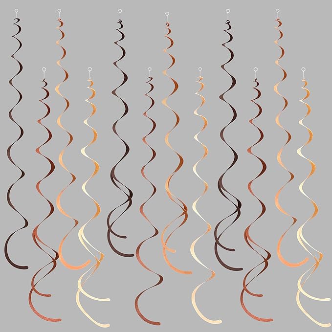 36 Pcs Brown Hanging Swirl Decorations Ombre Cream Tan Brown Felt Swirl by pinkblume