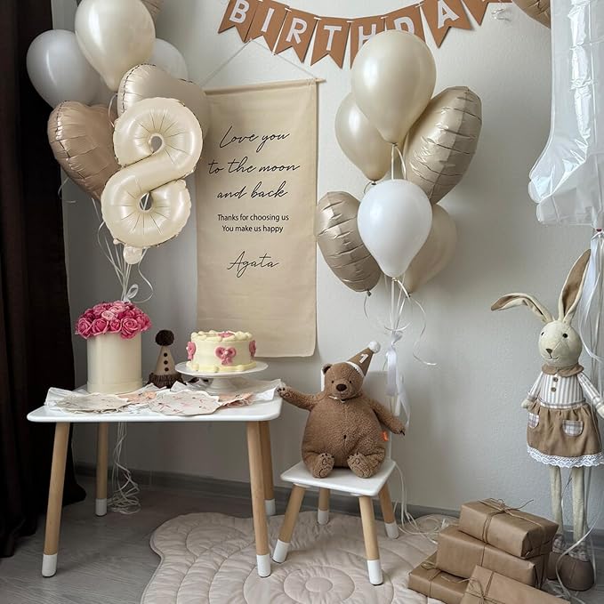 TONIFUL Number Balloon 16 Inch 10 Pcs Caramel 0-9 Birthday Number Balloons | - Image 5