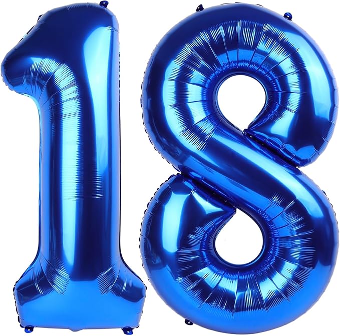 Number 18 Balloons 40 Inch for 18 81 Birthday Party Decorations, Dark Blue | by Mluchee